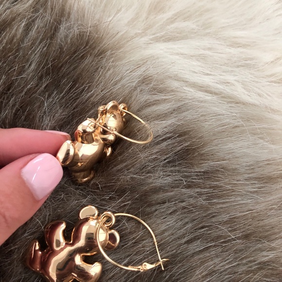 Gold Teddy bear earrings 🧸 - Picture 4 of 6